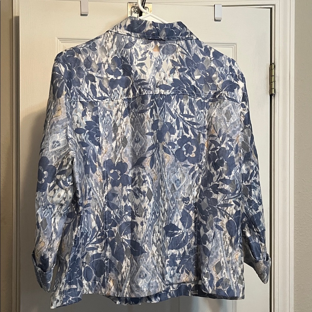 Ruby Rd. Ladies size 14 blue 3/4 sleeve top - Picture 2 of 3